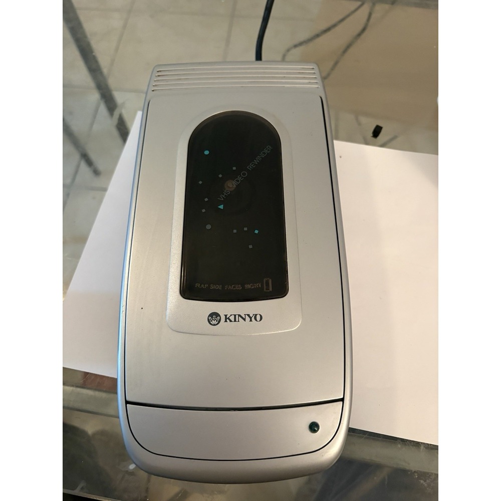 Kinyo UV-520 VHS Video Cassette Tape Rewinder Silver Auto Eject TESTED
